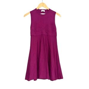 Red Valentino Fit and Flare Purple Knit Sleeveless Mini Dress